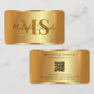 Benutzerdefinierter Typograf Name QR Code Gold Mon Visitenkarte