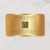 Benutzerdefinierter Typograf Name QR Code Gold Mon Visitenkarte (Rückseite)