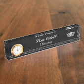 Benutzerdefinierter Uhrenschreibtisch Namplate Cro Namensplakette (Seite)