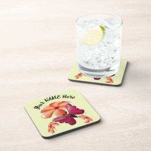 Benutzerdefinierter und personalisierter floraler  getränkeuntersetzer