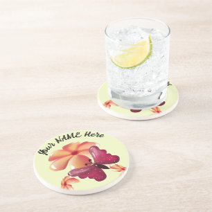 Benutzerdefinierter und personalisierter floraler  getränkeuntersetzer