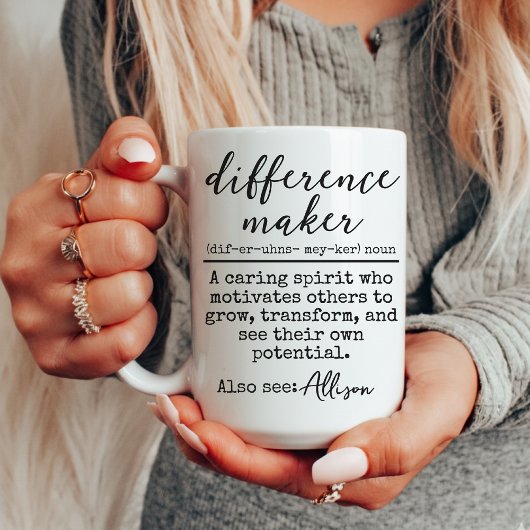 Benutzerdefinierter "Unterschieds-Marker"-Danke-Be Kaffeetasse