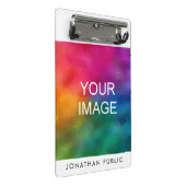 Benutzerdefinierter Upload des Logo-Designnamens f Mini Klemmbrett (Schrägansicht)