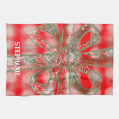 Benutzerdefinierter Urlaubsname karierter, weißer, Geschirrtuch (Horizontal)