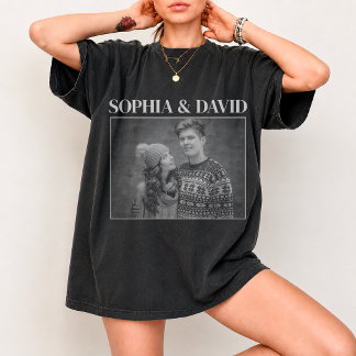 Benutzerdefinierter Valentinstag 2026 Foto Persona T-Shirt