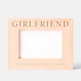 Benutzerdefinierter Valentinstag Freundin Name & D Geätzte Rahmen