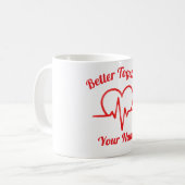 Benutzerdefinierter Valentinstag-Herzschlag-Becher Kaffeetasse (Vorderseite Links)