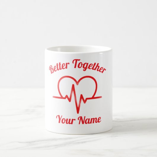 Benutzerdefinierter Valentinstag-Herzschlag-Becher Kaffeetasse (Mittel)