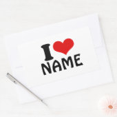 Benutzerdefinierter Valentinstag I Liebe Herz Rechteckiger Aufkleber (Umschlag)