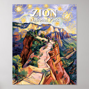 Benutzerdefinierter Van Gogh Zion Angels Landing W Poster
