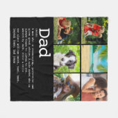 Benutzerdefinierter Vater - BildCollage Schwarz Fleecedecke (Vorderseite (Horizontal))