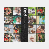 Benutzerdefinierter Vater - BildCollage Schwarz Fleecedecke (Vorderseite (Horizontal))