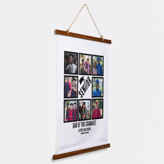 Benutzerdefinierter Vater des Senior-Absolventen 8 Wandteppich Mit Holzrahmen (Gewinkelt)