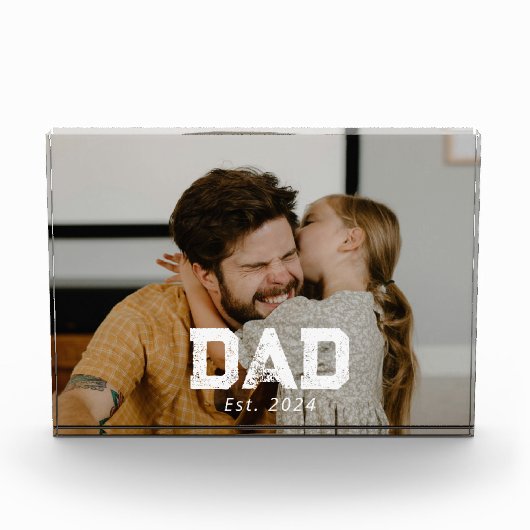 Benutzerdefinierter Vater Established Modern Bold Fotoblock (Vorderseite)