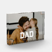 Benutzerdefinierter Vater Established Modern Bold Fotoblock (Links)
