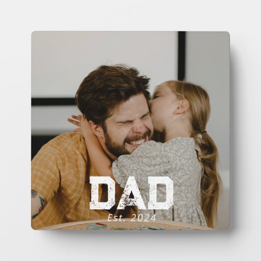 Benutzerdefinierter Vater Established Modern Bold Fotoplatte (Vorderseite)