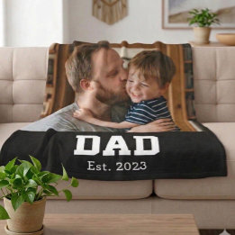 Benutzerdefinierter Vater Etabliert Schwarz Modern Fleecedecke