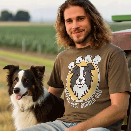 Benutzerdefinierter Vater für Border Collie T-Shirt