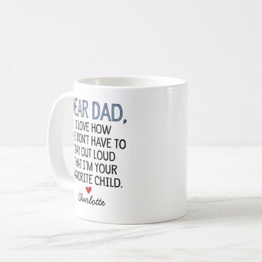 Benutzerdefinierter Vater Kaffeetasse (Vorderseite Links)