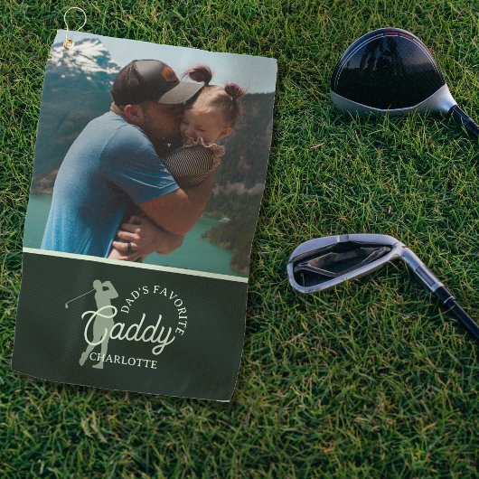 Benutzerdefinierter Vater-Lieblingsplatz Caddy Golfhandtuch