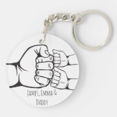 Benutzerdefinierter Vater und Kinder Faustschlag Schlüsselanhänger (Rückseite)
