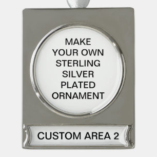 Benutzerdefinierter versilberter Weihnachtsschmuck Banner-Ornament Silber