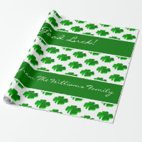 Benutzerdefinierter viel Glück-Text mit vier Leaf-