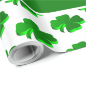 Benutzerdefinierter viel Glück-Text mit vier Leaf- Geschenkpapier (Rolleneckpunkt)