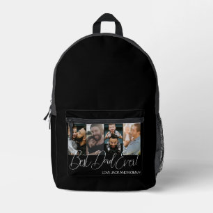 Benutzerdefinierter Vier-FotoCollage Bester Vater  Bedruckter Rucksack