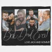 Benutzerdefinierter Vier-FotoCollage Bester Vater  Fleecedecke (Vorderseite (Horizontal))