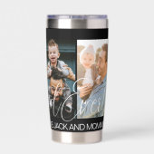 Benutzerdefinierter Vier-FotoCollage Bester Vater Thermobecher (Rückseite)