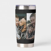 Benutzerdefinierter Vier-FotoCollage Bester Vater Thermobecher (Vorderseite)