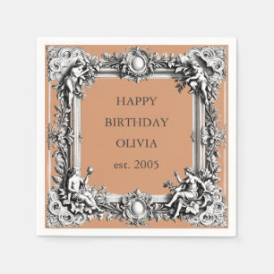 Benutzerdefinierter viktorianischer Rollrahmen – T Serviette