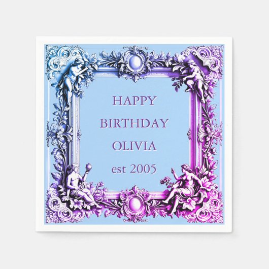 Benutzerdefinierter Viktorianischer Scrollrahmen,  Serviette (Vorderseite)