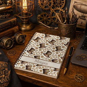 Benutzerdefinierter viktorianischer Steampunk-Hut Notizblock