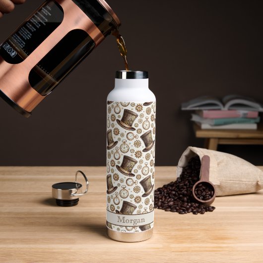 Benutzerdefinierter viktorianischer Steampunk-Hut Trinkflasche (Kaffee (gedreht))