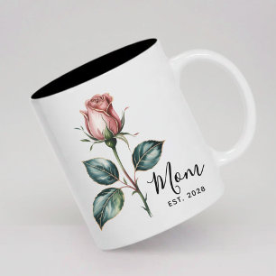 Benutzerdefinierter Vintage-Blumen-Tasse Muttertag Zweifarbige Tasse