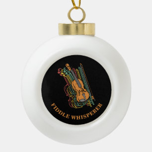 Benutzerdefinierter Vintage-Geige Fiedler Flüstere Keramik Kugel-Ornament