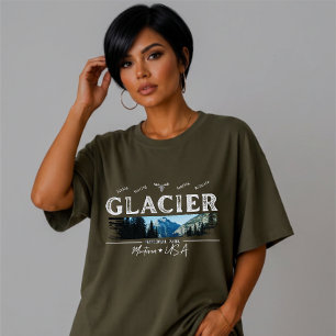 Benutzerdefinierter Vintage-Pinselstrich Glacier-N T-Shirt