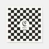 Benutzerdefinierter Vintager schwarzer und weißer Serviette (Vorderseite)