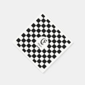 Benutzerdefinierter Vintager schwarzer und weißer Serviette (Ecke)