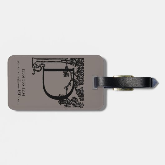 Benutzerdefinierter Vintager Viktorianischer Monog Gepäckanhänger (Rückseite horizontal)