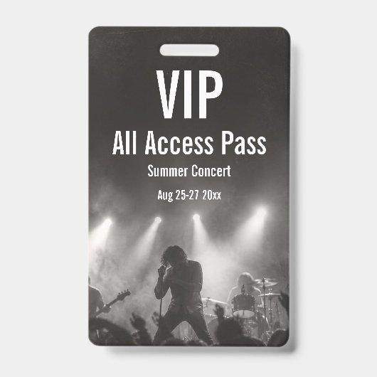 Benutzerdefinierter VIP-All-Access-Pass-Konzertaus Ausweis (Rückseite)