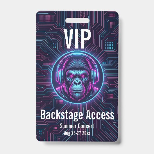 Benutzerdefinierter VIP-Backstage-Zugangsausweis K Ausweis (Vorderseite)
