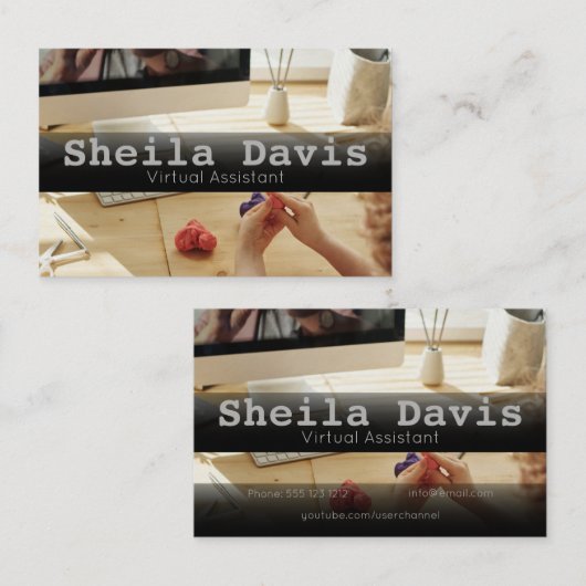 Benutzerdefinierter virtueller Assistent Visitenkarte (Vorne/Hinten)