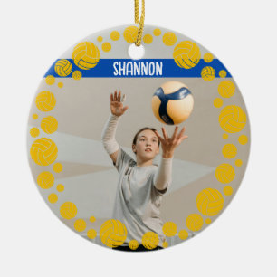 Benutzerdefinierter Volleyball-Bild-Name-Jahr  Keramik Ornament