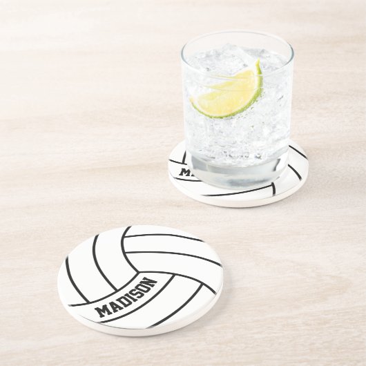 Benutzerdefinierter Volleyball Teamname oder Text Getränkeuntersetzer (Seite)