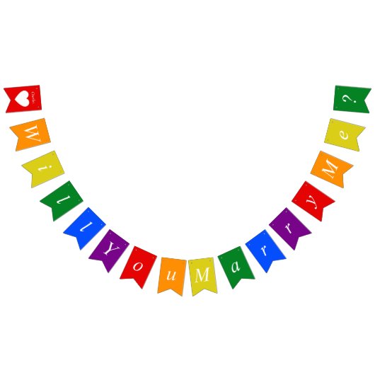 Benutzerdefinierter Vorschlag LGBTQ heiraten Sie m Wimpelkette (Alle)