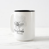Benutzerdefinierter Waben-Kaffeebecher Zweifarbige Tasse (Vorderseite Links)