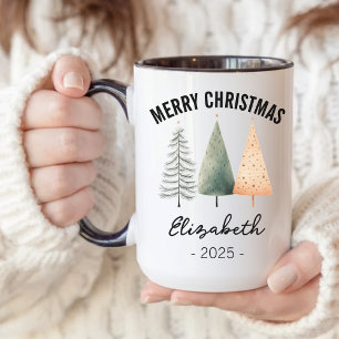 Benutzerdefinierter Wasserfarben-Frohe-Weihnachten Tasse
